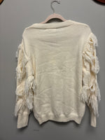 Fringe Sleeve Sweater - Medium