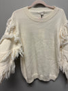 Fringe Sleeve Sweater - Medium