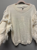 Fringe Sleeve Sweater - Medium