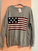 Embroidered Flag Sweater- M