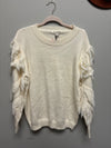 Fringe Sleeve Sweater - Medium