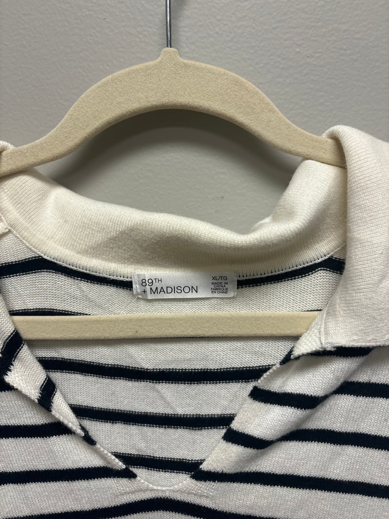 Collared Striped Sweater - XL