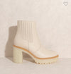 Cream Paneled Boot